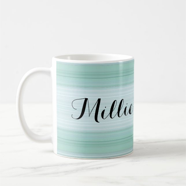 Taza De Café HAMbyWG - Café Mug - Gradiente Aqua con nombre (Izquierda)