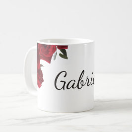 Taza De Café HAMbyWG - Café Mug - Personalizable con rosas roja