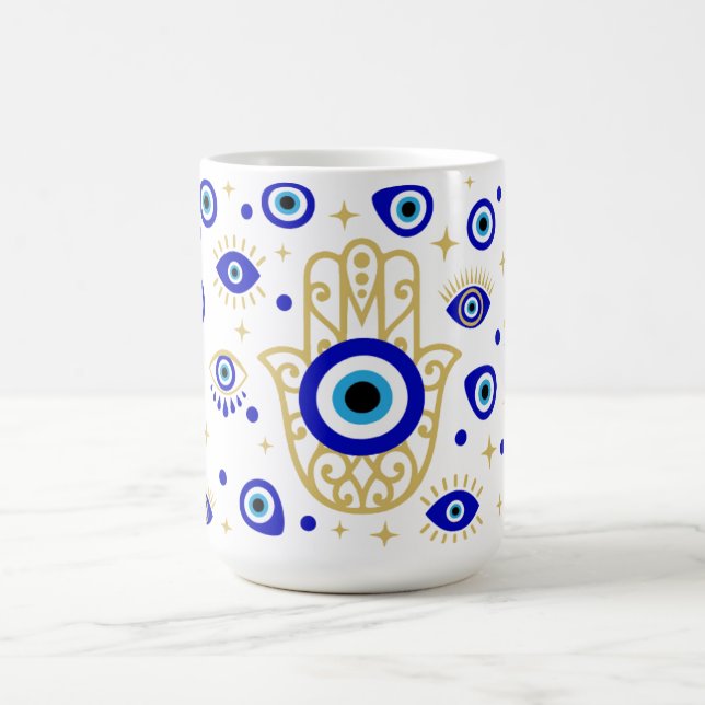 Taza De Café Hamsa Evil Eye Mug (Centro)