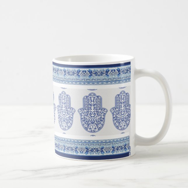 Taza De Café hamsa*tunis*morocco*henna*azul (Derecha)