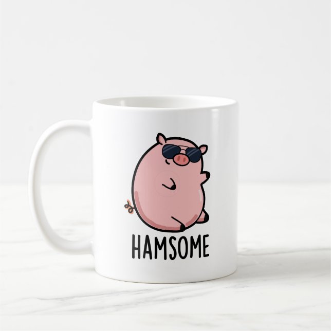 Taza De Café Hamsome Funny Pig Pun (Izquierda)