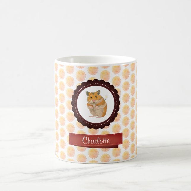 Taza De Café Hamster de Chicas rojos y rosados (Centro)