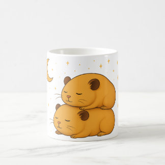 Taza De Café Hamster de dibujos animados kawaii soñoliento y ac