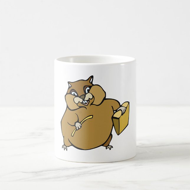 Taza De Café Hámster de dibujos animados marrón con queso (Subido por el creador)