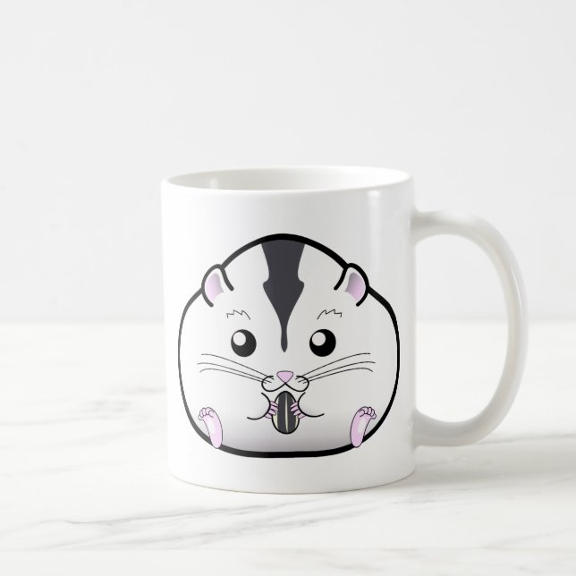 Taza De Café Hámster enano ruso medio blanco rechoncho (Derecha)