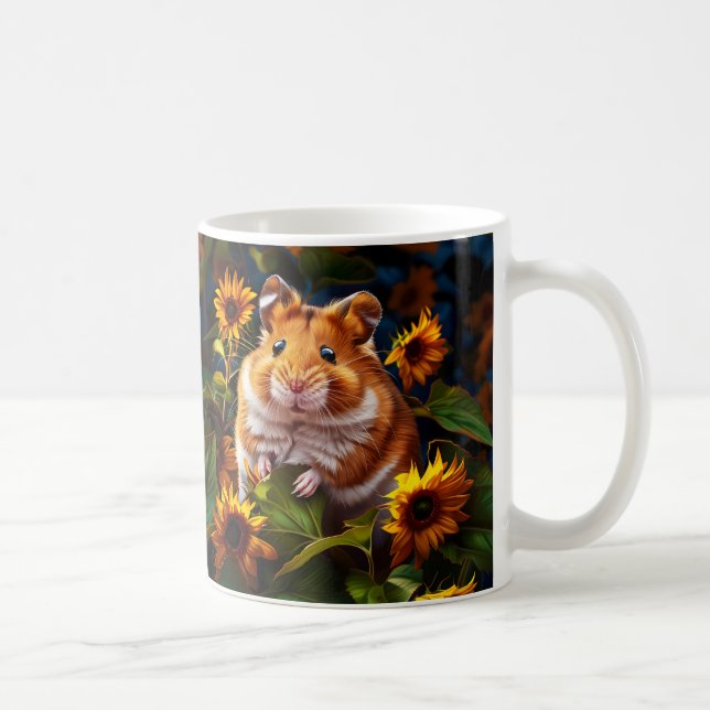 Taza De Café Hamster entre girasoles (Derecha)