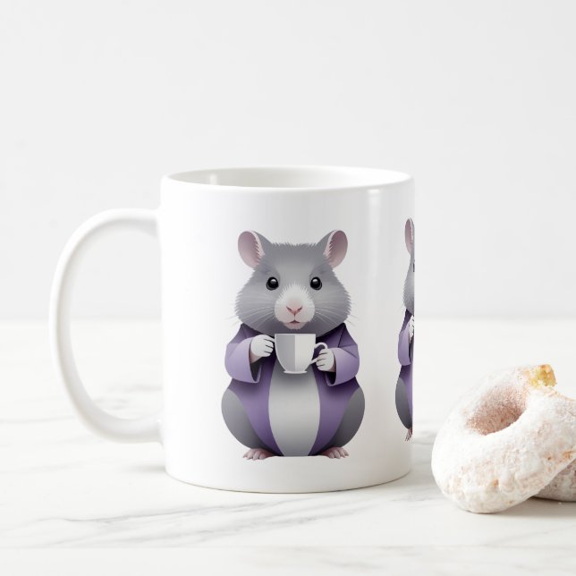 Taza De Café Hamster Mug, cumpleaños, regalos (Con donut)