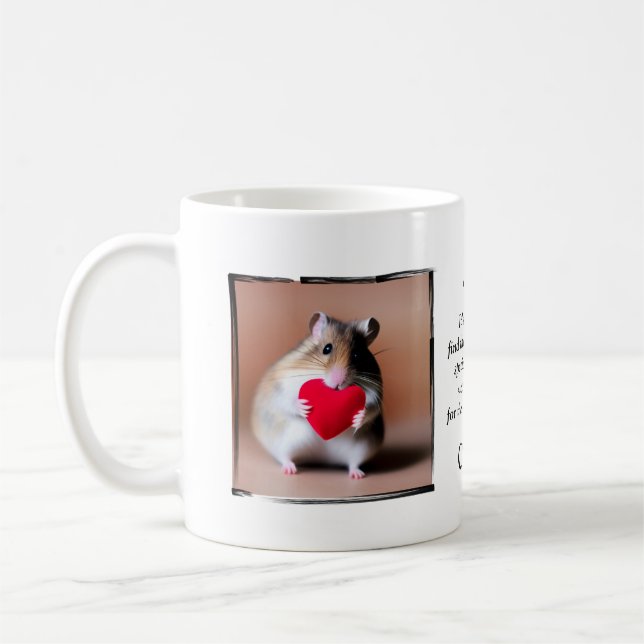 Taza De Café Hamster personalizado con nombres Valentines diseñ (Izquierda)