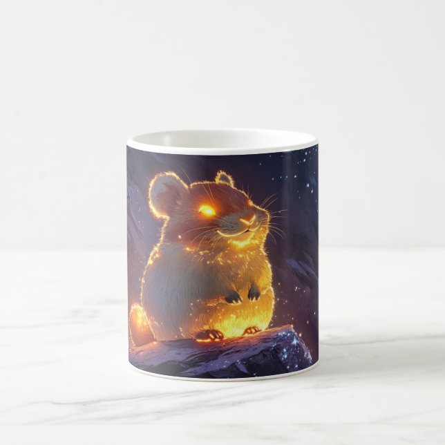 Taza De Café hámster renderizado en 3D, iluminado desde el inte (Centro)