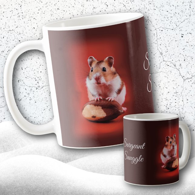 Taza De Café Hámster y nueces de Brasil en rojo (Subido por el creador)