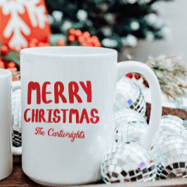 Taza De Café Hand-drawn Block Letters Merry Christmas Greeting
