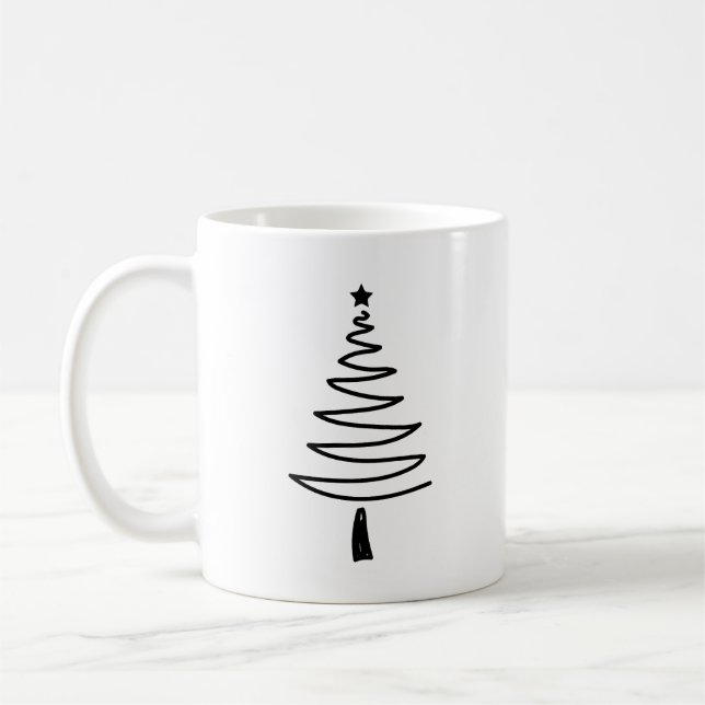Taza De Café Hand Drawn christmas tree (Izquierda)