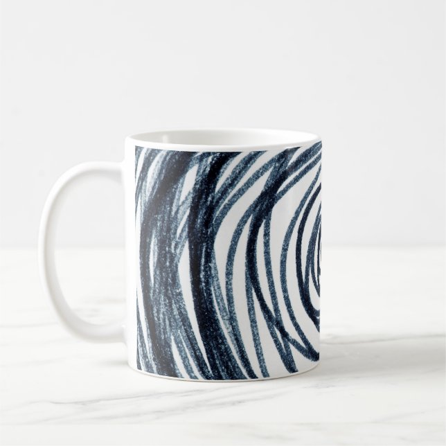 Taza De Café Hand-drawn circles spiral pattern with abstract do (Izquierda)