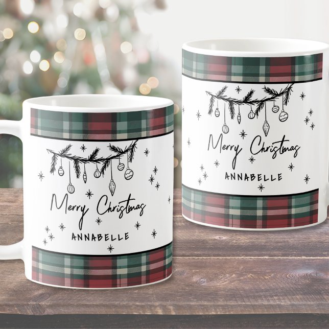 Taza De Café Hand Drawn Merry Christmas (Hand Drawn Merry Christmas Coffee Mug)