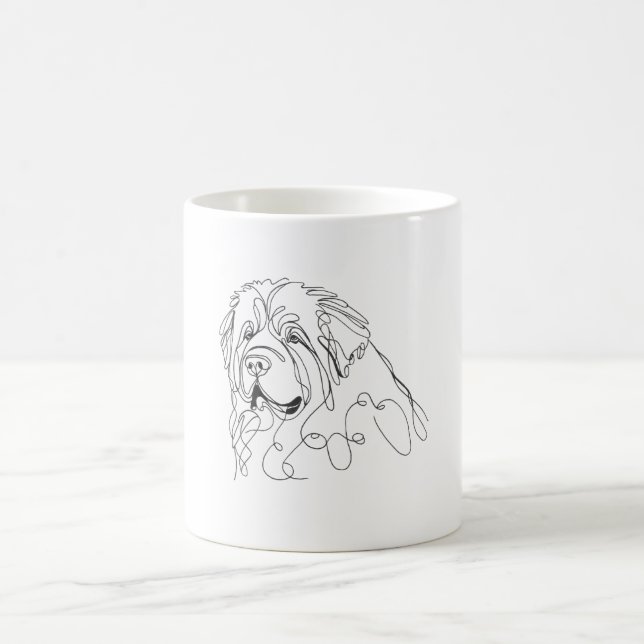 Taza De Café Hand Drawn Newfoundland Minimalist Line Art (Centro)