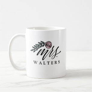 Taza De Café Hand Lettered Mrs Name