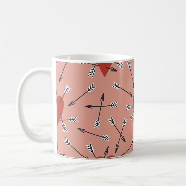Taza De Café Hand made seamless pattern with flat illustrations (Izquierda)