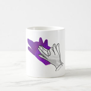 Taza De Café Hand Silhouette Wolf Purple