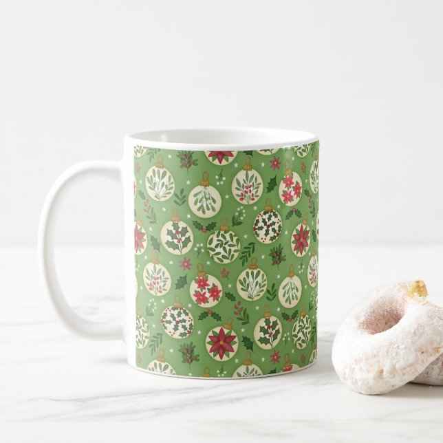 Taza De Café HandDrawn Christmas Ornament Coffee Mug (Con donut)