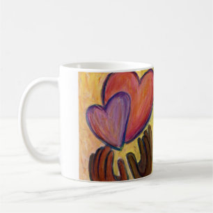 Taza De Café Hands & Heart Diversity Love Art Personalizado Cof