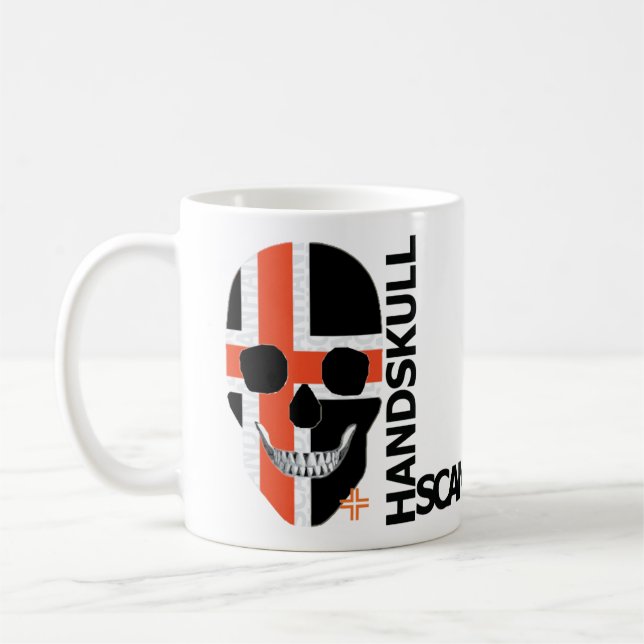 Taza De Café HANDSKULL Cruz Nórdica Clásica Mug O4 (Izquierda)