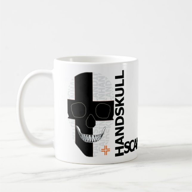 Taza De Café HANDSKULL Svart Kors Classic Mug O4 (Izquierda)