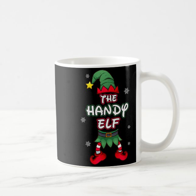 Taza De Café Handy Elf Christmas Pajamas Pjs Matching Family Gr (Derecha)