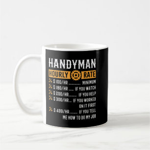 Taza De Café Handyman Hourrate Graciosos Regalos Handyman