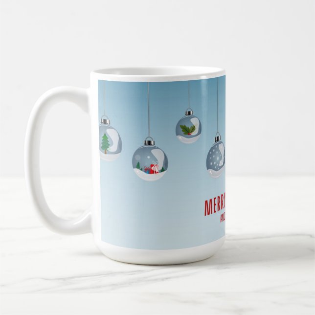 Taza De Café Hanging Baubles Merry Christmas Mug (Izquierda)