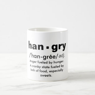 Taza De Café "hangry" definición tazón de café