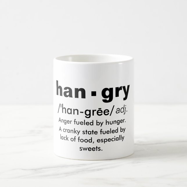 Taza De Café "hangry" definición tazón de café (Centro)