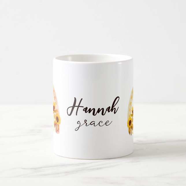 Taza De Café Hanna Hebrew Significa Grace Rainbow Sunflower Boh (Centro)