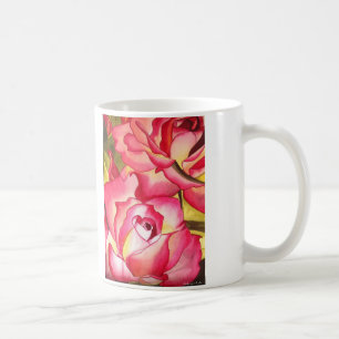 Taza De Café Hannah Gordon arte de la flor rosa rosa rosa