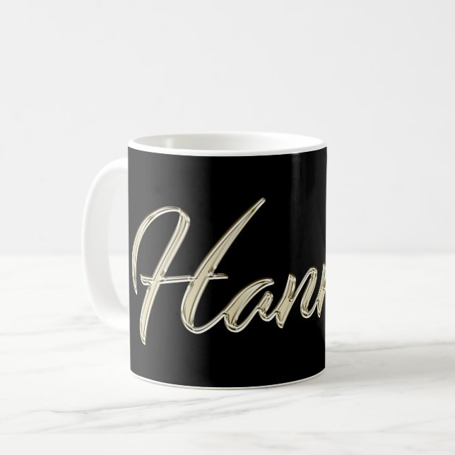 Taza De Café Hannah white gold Handwriting Tasse Kaffeetasse (Anverso izquierdo)