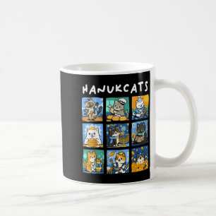 Taza De Café Hanukcats Menorá de Gatos de Hanukkah Gif Judío de