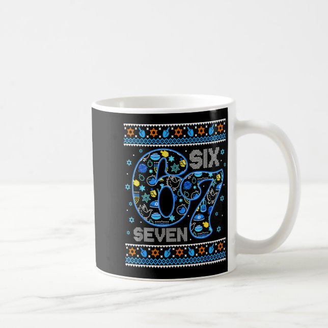 Taza De Café Hanukkah 67 Six Seven Boy Girl Kids 67 Meme Hanukk (Derecha)