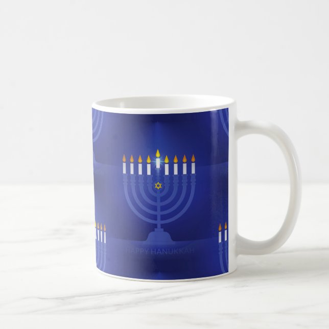 Taza De Café hanukkah azul feliz (Derecha)
