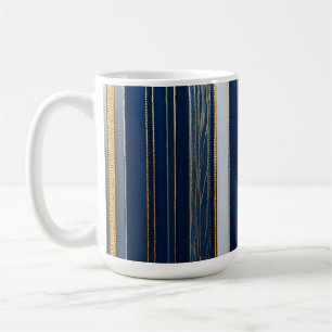 Taza De Café Hanukkah Blues Stripes Blue White Gold
