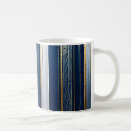 Taza De Café Hanukkah Blues Stripes Blue White Gold