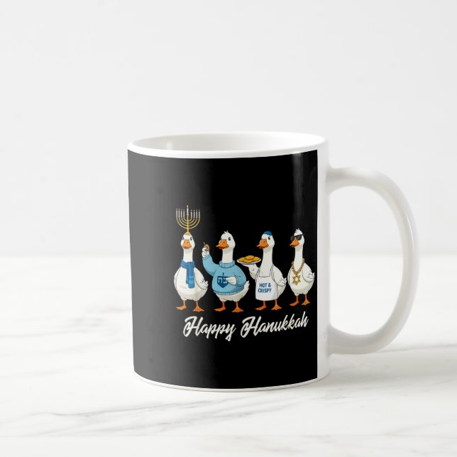Taza De Café Hanukkah Goose Happy Hanukkah Menorah Dreidel Jewi (Derecha)