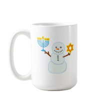 Hanukkah judío adorable muñeco de nieve Menorá Est