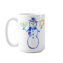 Hanukkah judío adorable muñeco de nieve Menorá Est