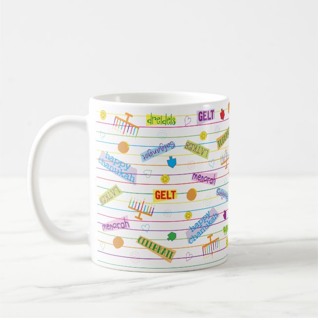 Taza De Café Hanukkah Mug "Chanukah Fiesta" (Izquierda)