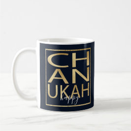 Taza De Café Hanukkah Mug "Chanukah Happy Gold"