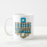 Taza De Café Hanukkah Mug "O Dreidel Dreidel Dreidel..."<br><div class="desc">Mug Hanukkah azul y oro. "Dreidel Dreidel Dreidel Ahora Dreidel Vamos A Jugar" Chanukah Mug. Personalice borrando "¡Feliz Chanukah, Bubbie! Amor, Amy y Jason", entonces elige tu estilo de fuente favorito, tamaño, color y frases para personalizar tu taza! Crea un simple regalo añadiendo algunas golosinas a la taza, envuélvala en...</div>