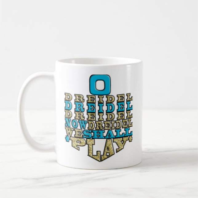 Taza De Café Hanukkah Mug "O Dreidel Dreidel Dreidel..." (Izquierda)