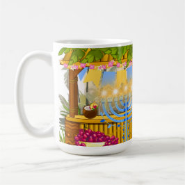 Taza De Café Hanukkah personalizado - tema de playa Tiki Bar