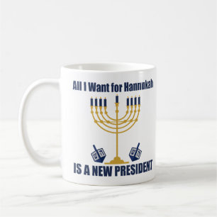 Taza De Café Hanukkah político judío anti Trump