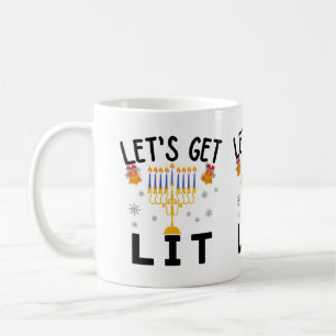 Taza De Café Hanukkah Vamos a poner la camiseta encendida