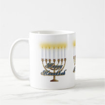 Hanukkah velas mug menorah